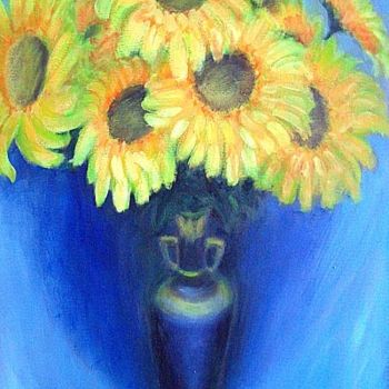 Pittura intitolato "Sunflowers" da Edward Ostrovsky, Opera d'arte originale, Altro