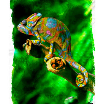 Arte digital titulada "Camaleón I" por Osvaldo Russo, Obra de arte original, Pintura Digital