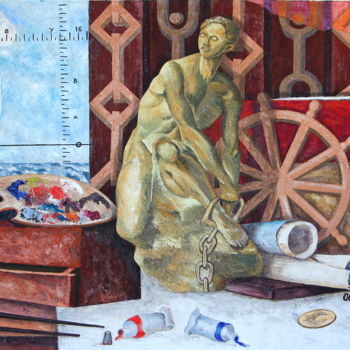Peinture intitulée "L'ODYSSEE NOIRE" par Otenia, Œuvre d'art originale, Huile