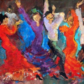 Painting titled "Spanish dans" by Maria Otetelesanu, Original Artwork