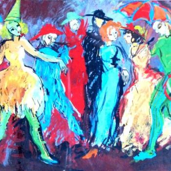 Painting titled "Carnival (4)" by Maria Otetelesanu, Original Artwork