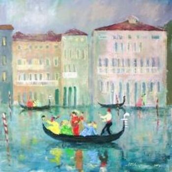 Painting titled "Venice" by Maria Otetelesanu, Original Artwork
