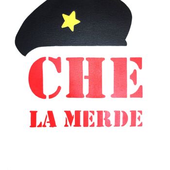Картина под названием "CHE la merde (Red)" - Otist, Подлинное произведение искусства, Рисунок распылителем краски