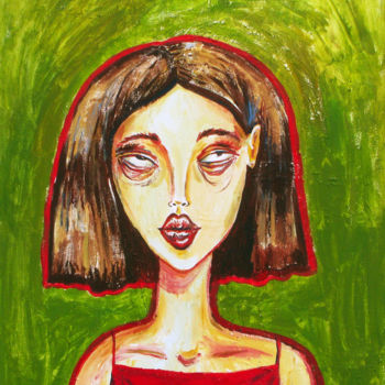 Malerei mit dem Titel "Party Girl" von Anastasia Isakova, Original-Kunstwerk, Acryl