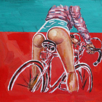 Painting titled "Bike" by Anastasia Isakova, Original Artwork, Acrylic