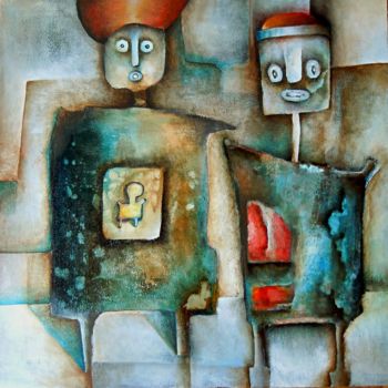 Painting titled "la famille" by O'Toot, Original Artwork, Oil