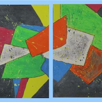 Painting titled "Geometrie" by Karin Ott-Hofmann (KarOtt), Original Artwork, Acrylic