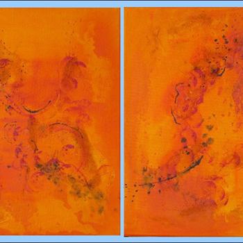 Painting titled "Fantasie in orange" by Karin Ott-Hofmann (KarOtt), Original Artwork, Acrylic