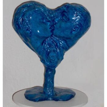 Escultura intitulada "Fleur Bleue" por Ottilia, Obras de arte originais