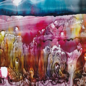 Malerei mit dem Titel "Le geyser" von Ottilia, Original-Kunstwerk, Acryl