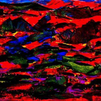 Peinture intitulée "Colourful Landscape…" par Otto Frühwach, Œuvre d'art originale, Impression numérique Monté sur Châssis e…