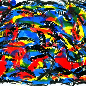 Painting titled "Les vraies couleurs…" by Otto Frühwach, Original Artwork, Ink