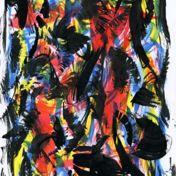 Painting titled "Der Rote Chinese im…" by Otto Frühwach, Original Artwork, Ink
