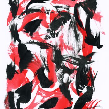 Malerei mit dem Titel "Red & Black Edition…" von Otto Frühwach, Original-Kunstwerk, Tinte