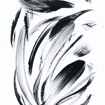 Malarstwo zatytułowany „Feathers & Wind - P…” autorstwa Otto Frühwach, Oryginalna praca, Atrament