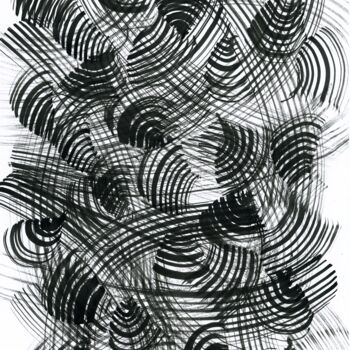 Painting titled "Circling Thoughts -…" by Otto Frühwach, Original Artwork, Ink