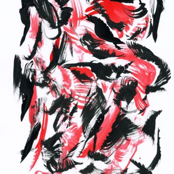 Malarstwo zatytułowany „Red & Black Edition…” autorstwa Otto Frühwach, Oryginalna praca, Atrament
