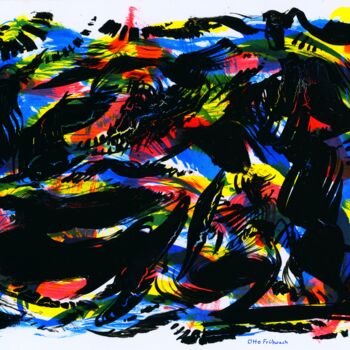 Malerei mit dem Titel "Montanara Colore 1" von Otto Frühwach, Original-Kunstwerk, Digitaldruck