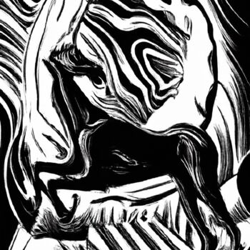 Digital Arts titled "Das Wilde Pferd  eD…" by Otto Frühwach, Original Artwork, Digital Print Mounted on Aluminium