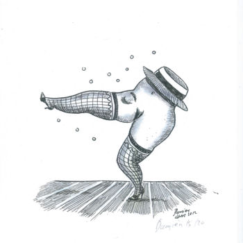 Dibujo titulada "le danseur de Tango" por Jmdamien, Obra de arte original, Bolígrafo