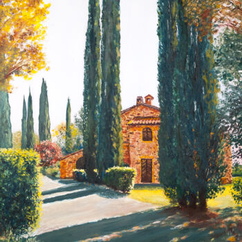 Peinture intitulée "Casolare toscano" par Céline Ouimet, Œuvre d'art originale, Huile