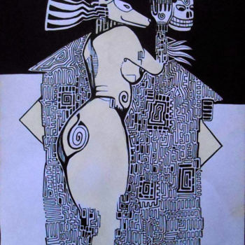 Drawing titled "ANUPET" by Otzkeltal, Original Artwork, Ink