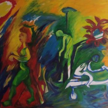 Peinture intitulée "l indiference" par Ouadah Habib, Œuvre d'art originale, Huile