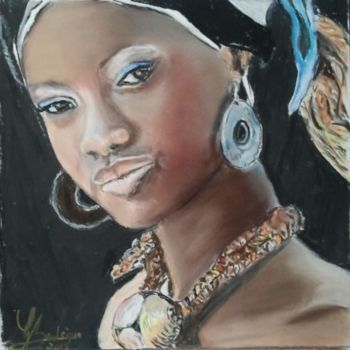 「femme-africaine-500…」というタイトルの絵画 Reneartによって, オリジナルのアートワーク