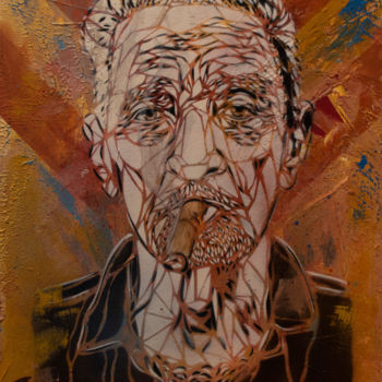 Pintura titulada "Cigare (cigar)" por Ouroboros, Obra de arte original, Pintura al aerosol
