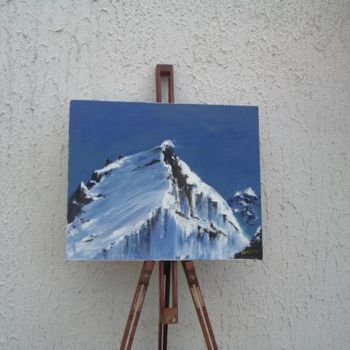 Painting titled "L'arête sommitale" by Ours Gris, Original Artwork