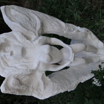 Sculpture intitulée "Fée Papillon" par Daniel Casenove, Œuvre d'art originale, Pierre