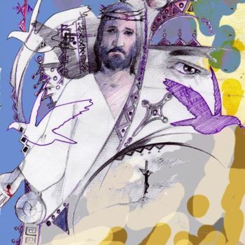 Painting titled "JESUS.jpg" by Ousama Bounouara, Original Artwork