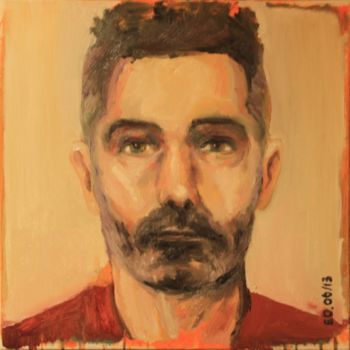 Painting titled "Autoportrait" by Emeric Outreman, Original Artwork, Oil