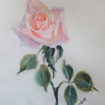 Pittura intitolato "Delicate rose" da Olivkan Art, Opera d'arte originale, Acquarello