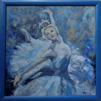 Картина под названием "Snow ballerina" - Olivkan Art, Подлинное произведение искусства, Масло