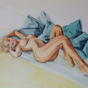 Nude Woman Watercolor Erotic Art