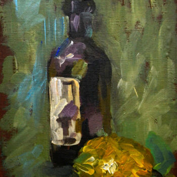 Pintura titulada "Wine Painting Oil A…" por Olivkan Art, Obra de arte original, Oleo