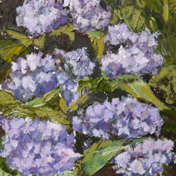 Schilderij getiteld "Lilac Oil Painting" door Olivkan Art, Origineel Kunstwerk, Olie
