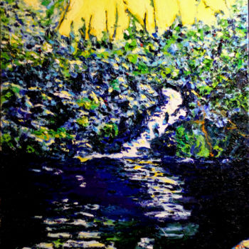 Картина под названием "La cascade du goulo…" - Oviri, Подлинное произведение искусства, Масло