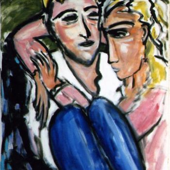 Malerei mit dem Titel "Young Lovers" von Bradley Owen, Original-Kunstwerk, Öl