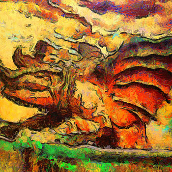 Digital Arts titled "The dragon (one fro…" by Konstantin Sochnev, Original Artwork, Digital Painting