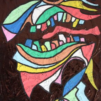 Painting titled "Sourire sous occupa…" by Alexis Ox6mor, Original Artwork, Acrylic