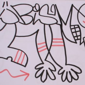Tekening getiteld "Dessin lettré - Bla…" door Alexis Ox6mor, Origineel Kunstwerk, Inkt