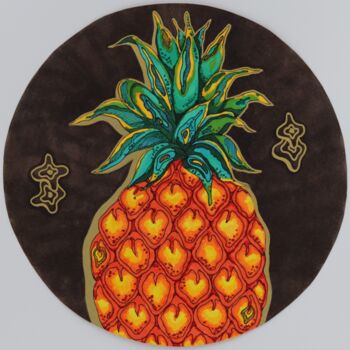 Dessin intitulée "Pineapple" par Oxana Kondratenko, Œuvre d'art originale, Papier