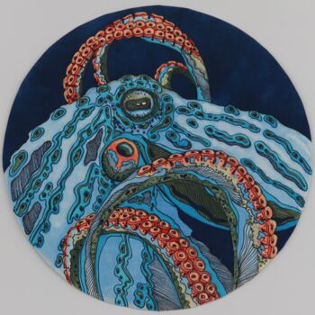 Disegno intitolato "Ocean (octopus 2)" da Oxana Kondratenko, Opera d'arte originale, Pennarello