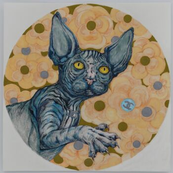 제목이 "Chanel cat 2"인 그림 Oxana Kondratenko로, 원작, 마커