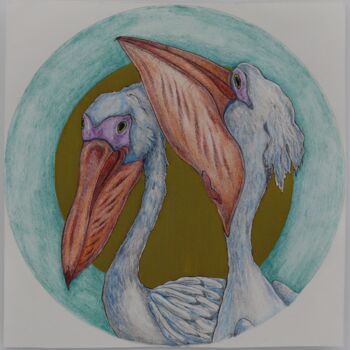 Рисунок под названием "Pelican 4" - Oxana Kondratenko, Подлинное произведение искусства, Цветные карандаши