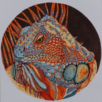 Рисунок под названием "Iguana 2" - Oxana Kondratenko, Подлинное произведение искусства, Маркер