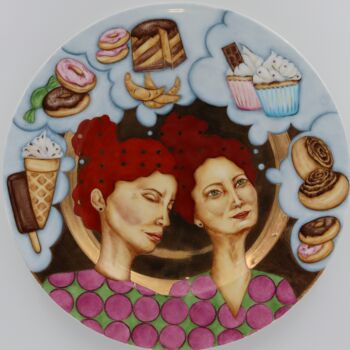 Скульптура под названием "Diet Girlfriends" - Oxana Kondratenko, Подлинное произведение искусства, Глина