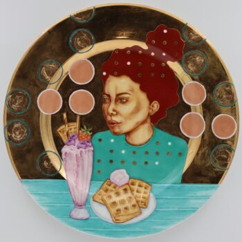 Scultura intitolato "Diets Temptation." da Oxana Kondratenko, Opera d'arte originale, Ceramica